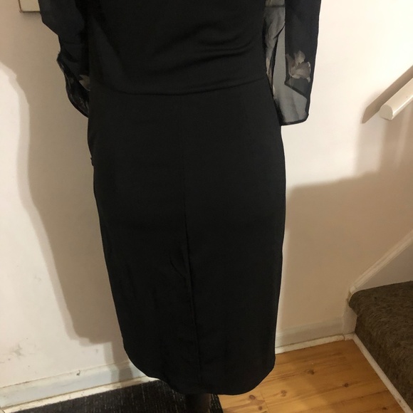 Hanna Nicole New with tag Black floral print Sleeveless Shawl Dress Size S. - Picture 8 of 12